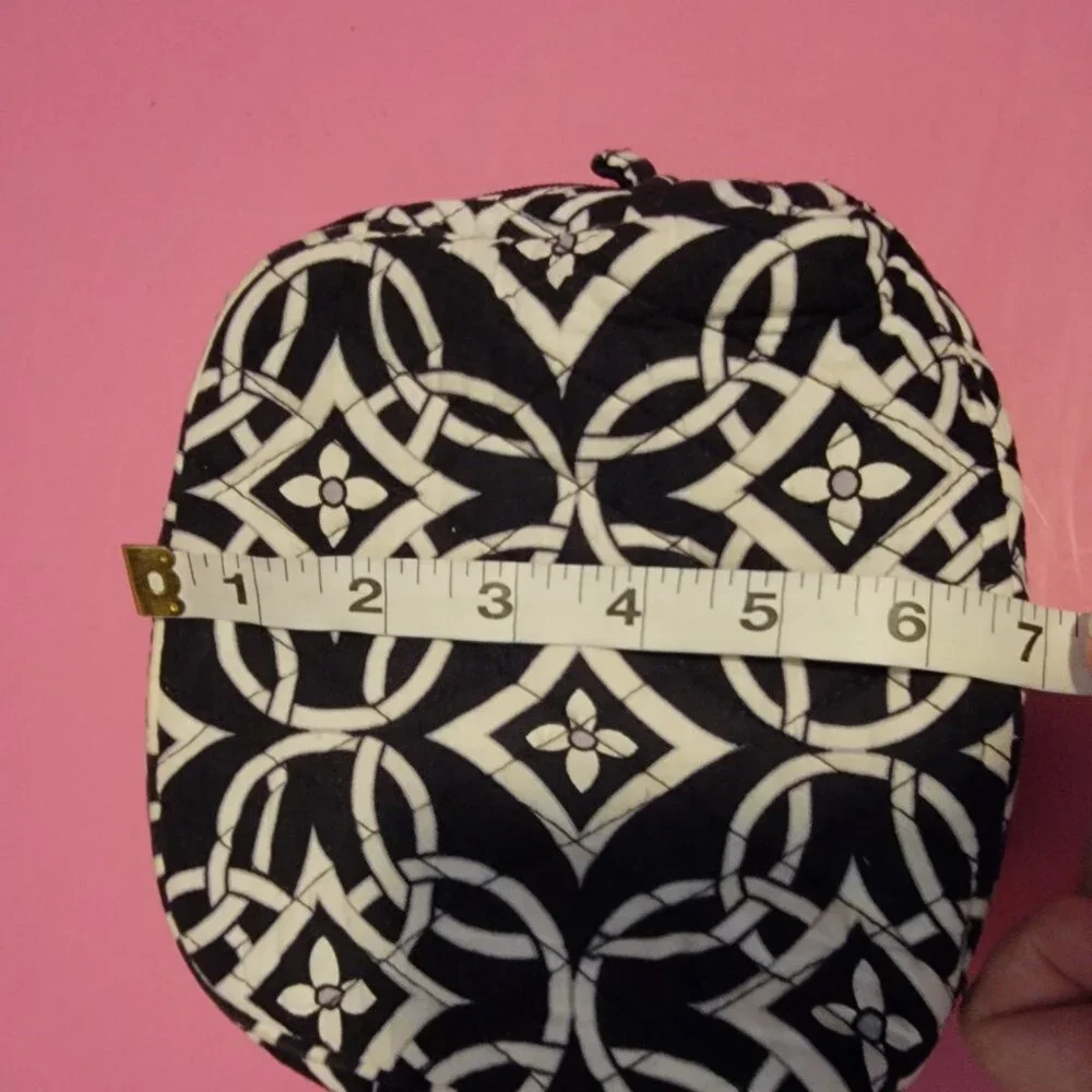 Vera Bradley Black White Concerto RETIRED Plastic Pattern Lined Cosmetic Makeup